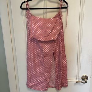 Zara pink polka dot skirt/tank top set